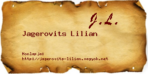 Jagerovits Lilian névjegykártya